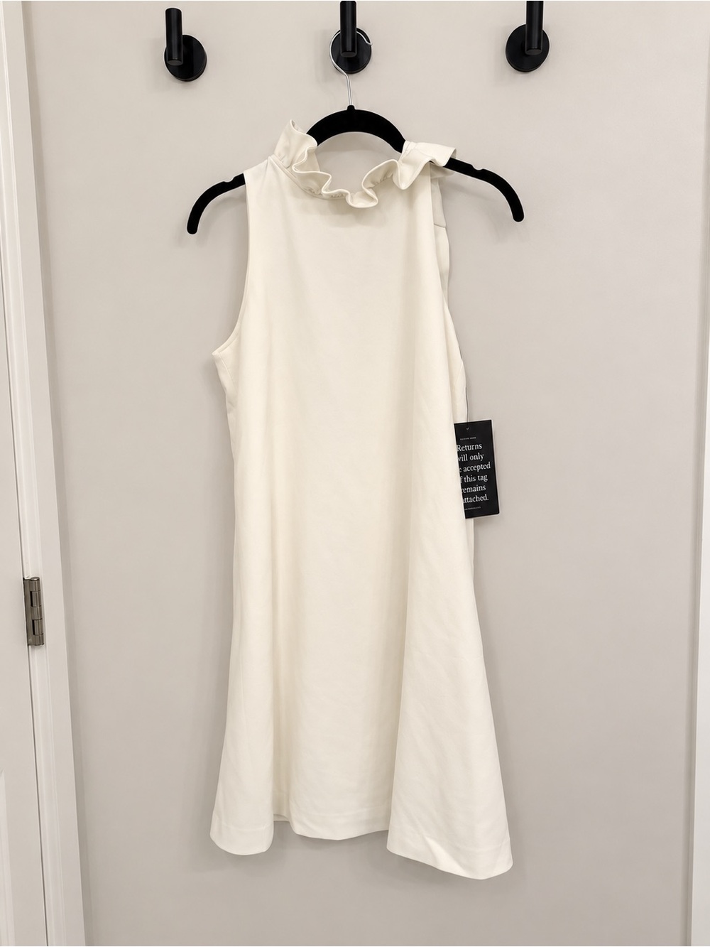 Tuckernuck Blythe White Ruffle-Neck Sleeveless Dress, NWT